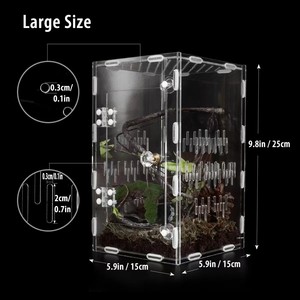Acrylique Carré Transparent Reptile Enceinte Design Minimaliste <span class=keywords><strong>Terrarium</strong></span> pour Serpents Araignées et Petits Lézards Reptile Enclos - Product Image 1