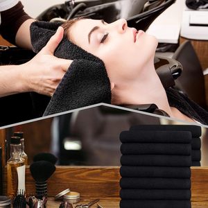 Venta al por mayor salón de peluquería belleza Spa Barbero cara pelo bordado Logo 100% algodón baño Hotel blanco negro toalla personalizada - Product Image 3