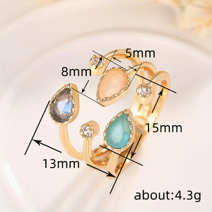Elegante Anello Aperto Irregolare con Design a Goccia d'Acqua, Stile Regale, Gioiello da Donna alla Moda per Uso Quotidiano, Regalo Chic - Product Image 3