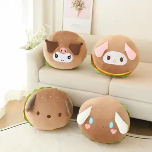 Peluches Hamburgo Travesseiro Brinquedo De Pelúcia Dos Desenhos Animados Adorável Cinnamoroll Pochacco Pão Sala De Estar Recheado Animal Sofá Almofada Cama Boneca Presente