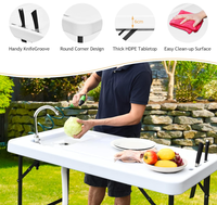 Table en plastique portative de nettoyage de poisson de vente chaude pour le pique-nique extérieur de camping