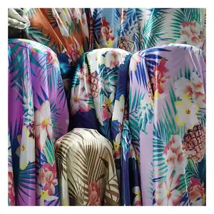 good price colorful custom design floral stretch polyester silk printing satin fabric