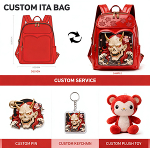 Oem Low Moq Custom Ita <b>Backpack</b> manufacturer Goth Design Transparent Window Pin Display Insert <b>Backpack</b> Comic Convention Bag - Product Image 4