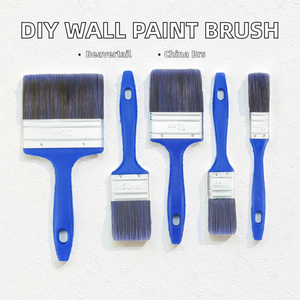 Brocha de pintura de pared OEM al por mayor para bricolaje con cerdas blancas de China, mango de cola de castor, plástico, 5 mm de grosor, 8 pulgadas o más - Product Image 2