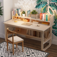 Bureau simple moderne et à la mode Table d'étude stable pour les employés à domicile Bureau d'ordinateur en bois pratique avec étagère intégrée