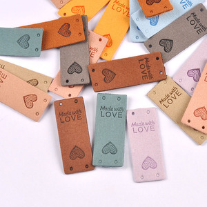 Nhiều Màu Hình Chữ Nhật Trái Tim Thẻ Da Handmade DIY Thủ Công Mỹ Nghệ Trang Trí Nội Thất Cho Hàng May Mặc May Nguồn Cung Cấp Tag - Product Image 3