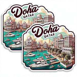 מגנטי דוחה קטאר 4 אינץ', זוג, מזכרת מטיילים מהמזרח התיכון, ויניל חזק, מזכרת מסין לקישוט מקרר/מטבח/משרד - Product Image 1