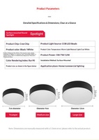Plafonnier LED COB moderne rond ultra-mince à montage en surface, en aluminium, sans encastrement, pour chambre, couloir, salon