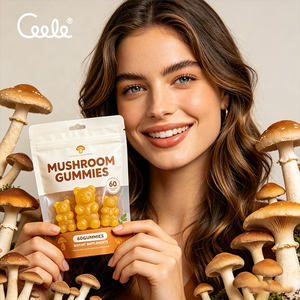 Biologische Multi-Paddenstoelen Blend Gummies Reishi Maitake Chaga Shiitake Cordyceps Verbeteren Cognitieve Functie en Immuun Gezondheid - Product Image 3