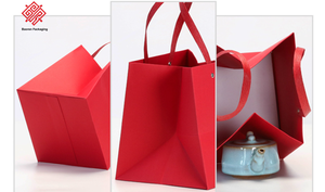 Bolsa de Regalo de Papel Kraft Baoren en Stock, Color Rosa, Rojo, Plateado, con Asa, Bolsa de Compras de Papel de Lujo con Remaches y Logotipo - Product Image 6