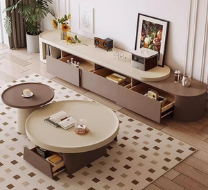 Modern Luxury Living Room <strong>Coffee</strong> <strong>Table</strong>, Lightweight Circular Combination <strong>Coffee</strong> <strong>Table</strong>, <strong>Expandable</strong> Wooden Furniture - Product Image 5