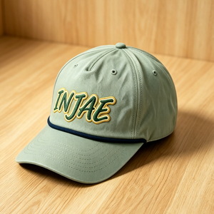Casquette de baseball vert clair personnalisée brodée en coton réglable avec cordon bleu, style décontracté, profil bas, unisexe - Product Image 4