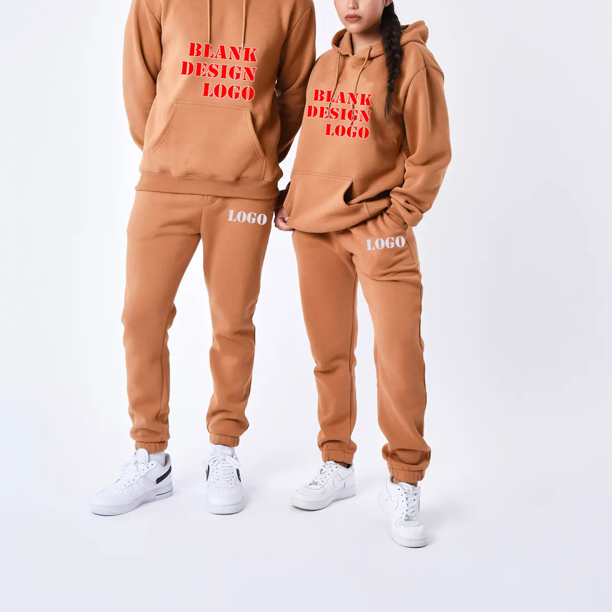 Hoge Kwaliteit Dik Katoen Zwaargewicht Blanco Hoodie En Joggingbroek Set Unisex Aangepaste Hoodie Set Heren