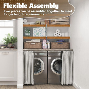 Bamboo <b>Shelf</b> Tiered Storage <b>Rack</b> 24 X16 Kitchen Bathroom Wardrobe Movable <b>Shelf</b> Storage <b>Rack</b> - Product Image 2