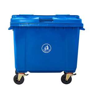 Contenedor de Basura de Plástico Reforzado de Gran Capacidad, 660L, con Ruedas y Frenos Metálicos, para Limpieza Comunitaria - Product Image 3