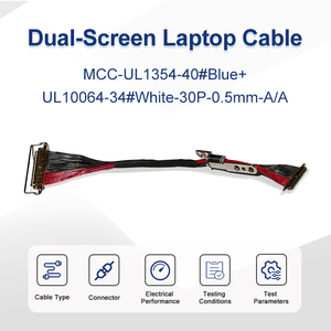 Kabel Laptop Layar Ganda USB Type-C DisplayPort Tembaga Berlapis Isolasi FEP Panjang Dapat Disesuaikan LVDS Power 1.0m (0.5m-2m) - Product Image 1