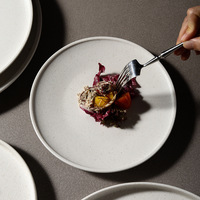Assiette à dîner en céramique de forme ronde de haute qualité, style nordique européen, vaisselle en porcelaine, vaisselle de table pour hôtel, mariage