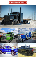 Kit d'échappement complet avec tuyaux coupés en biseau et coudes longs pour Peterbilt 359 379 389