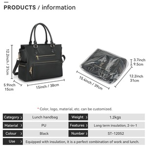 Custom 2-in-1 Laptop Tote <strong>Bag</strong> <strong>for</strong> Women with Big Insulated <strong>Lunch</strong> Compartment <strong>Work</strong> Tote <strong>Bag</strong> with 15.6 Inch Laptop Compartment - Product Image 6