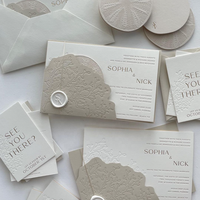 Invitation de mariage personnalisée haut de gamme, suite de cartes de mariage estampillées à chaud, avec carte de rappel de date et carte de réponse incluses