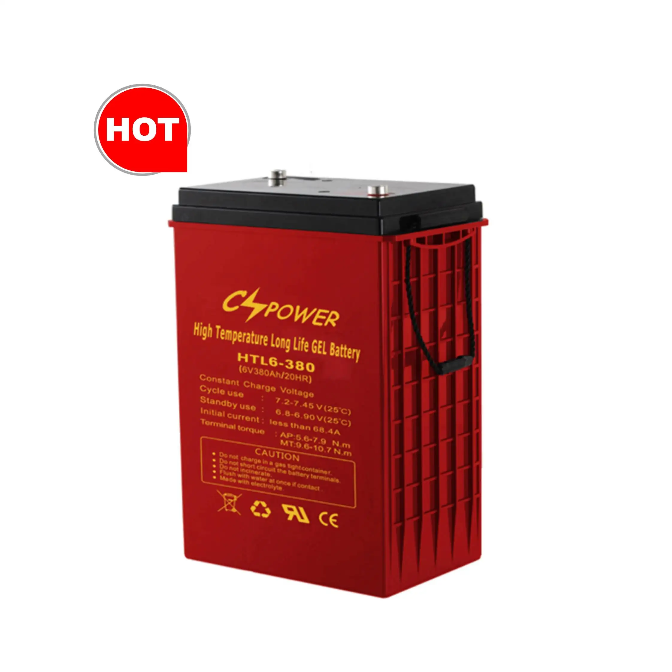 Cspower môi trường thân thiện với vật liệu 6V 380ah năng lượng mặt trời lưu trữ năng lượng xe khô Pin HTL6-380