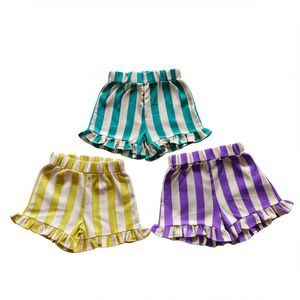 Pantaloncini estivi alla moda attillati per bambini <span class=keywords><strong>pantaloni</strong></span> morbidi in cotone e <span class=keywords><strong>lino</strong></span> a righe di loto freschi e traspiranti - Product Image 3