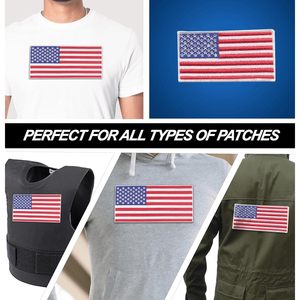 ธงชาติสหรัฐอเมริกา DigitEMB ชุด 11 ชิ้น ขนาด 8 x 4.33 นิ้ว แบบรีดติด ปักบนผ้าไม่ทอ ขอบเมอร์โรว์สีขาว แผ่นปะสีแดง ขาว น้ำเงิน - Product Image 4