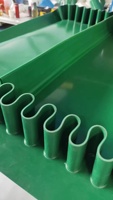Vente directe d'usine de courroie en PVC lisse vert avec plaque de protection de jupe