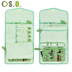 Multi Compartment <b>Foldable</b> Jewelry Roll Pouch Custom Print Supported Factory Bulk Supply For Vacation Carry And Jewellery Store - Product Image 4
