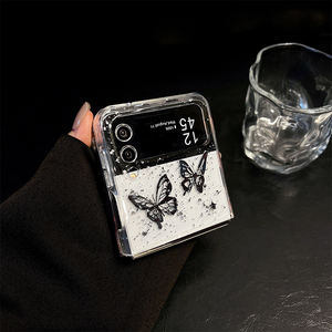 Pour <span class=keywords><strong>Z</strong></span> Flip 6, <span class=keywords><strong>Z</strong></span> Flip 7, <span class=keywords><strong>Z</strong></span> Fold 6, <span class=keywords><strong>Z</strong></span> Flip 5, W24 Flip – Coque de téléphone portable style papillon avec paillettes argentées, pour femmes, style coréen - Product Image 5
