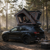 Tente de toit rigide pour SUV 4x4, camping, imperméable, avec fenêtres de ventilation