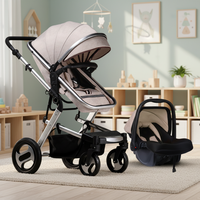 Poussette pliable en lin vert et aluminium pour enfants de 6 mois à 3 ans, chariot à pousser/tirer pour bébé, capacité de charge de 20 kg