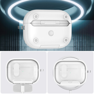 Funda transparente para auriculares con cargador inalámbrico, a prueba de golpes, de TPU y PC, con función de soporte para <span class=keywords><strong>Airpods</strong></span> <span class=keywords><strong>Pro</strong></span> - Product Image 4