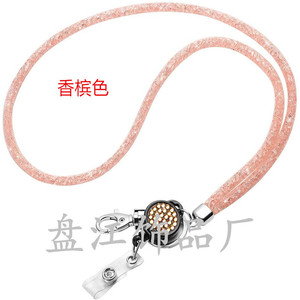 Cordon d'identification rétractable transfrontalier en cristal, collier filet de pêche, nouveau style de cordon pour téléphone portable, avec boucle à tirage facile, en - Product Image 5