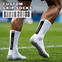 Chaussettes de football professionnelles personnalisées antidérapantes pour adultes, chaussettes de sport à compression avec grip