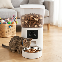 Distributeur automatique de nourriture pour chats intelligent et écologique, 5,5 L, avec 2 bols en acier inoxydable et en plastique, contrôle par application pour 2 chats