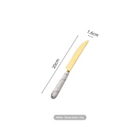 Ensemble de couverts en acier inoxydable avec manche en céramique marbrée, couteau, fourchette, cuillère à thé, pour cuisine, fête, camping, vaisselle de table