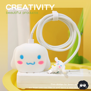 <span class=keywords><strong>2</strong></span> in 1 4 in 1 iPhone用18W20W充電3Dかわいい漫画シリコンケーブルプロテクターヘッドケースカバー充電器ケーブルプロテクター - Product Image 2