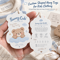 Kinderkleidung-Anhänger, individuell bedruckte Baumwollpapier-Etiketten, Markenanhänger für Babykleidung, Modeaccessoires, international