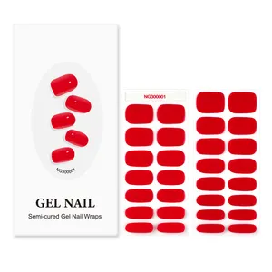 New Design Semi Cured Nail Wraps Huizi Gel Nail Stickers Solid Color Nail Wraps