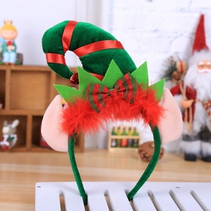 Diadema Creativa con Gorro de Duende Navideño Adornada con Plumas Rojas Vibrantes, un Accesorio para el Cabello Imprescindible para Fiestas y Festivales - Product Image 1