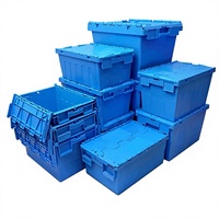 PROMO CHAUDE : Conteneur de stockage de tomates en plastique empilable avec couvercle intégré, 12 gallons, bac de transport industriel en plastique