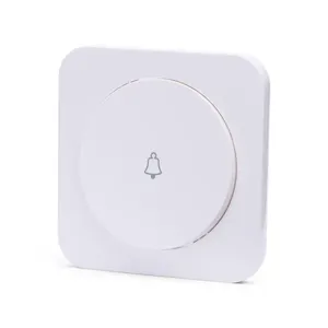 Interruttore per campanello, colore bianco, design moderno, facile installazione; ideale per controllare campanelli elettrici in case e... - Product Image 1