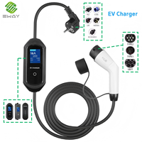 Nouvelle borne de recharge portable pour véhicules électriques de type 2, 3,5 kW, 16 A, courant alternatif, station de recharge pour véhicules électriques à domicile avec câble de 5 m