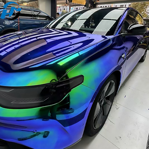 カメレオン レインボー グリーン ブルー クローム ビニール カーラップ ステッカー デカール ラグジュアリー レーザーメッキ エア抜きフィルム ロールデザイン 剥離可能 - Product Image 2