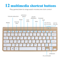 Conjunto de Teclado y Ratón Inalámbrico de 2.4GHz, Resistente al Agua, Retroiluminación RGB, Delgado, Mini Combo para Tablet, Laptop, PC, Smart TV