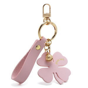 Leather Black Clover Bag Charm Gift Pendant Luck Keyring Metal Bell Heart Decoration <strong>Key</strong> <strong>Chain</strong> Four Leaf Clover Keychain Leather - Product Image 6