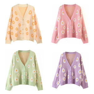 <span class=keywords><strong>Pull</strong></span> boutonné à manches longues et col en V pour femmes <span class=keywords><strong>Pull</strong></span> en tricot ample pour femmes <span class=keywords><strong>Pull</strong></span> cardigan en tricot imprimé personnalisé pour femmes - Product Image 4