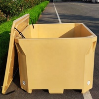 Glacière 1000L Boîte à poisson isolée en plastique Refroidisseur de transport Bacs à poisson