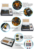 Machine de gravure laser miniature 400*400 mm pour le bois, l'acrylique et le caoutchouc